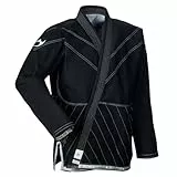 Ju-Sports BJJ Jacke Select Neo Schwarz A1L I Jujutsu Anzug für Erwachsene I Kampfanzug mit Lycra-Einsatz im Schulterbereich I Mit Kontrastnähten I 100% Baumwolle