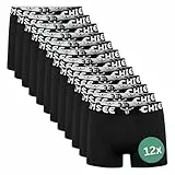 Chiemsee Boxershorts Herren I 12er Set Kurze Herren Unterhosen mit elastischem Waistband Style I Regular fit Boxershorts Men aus atmungsaktiver Baumwolle I 2 Farben, Größe S-4XL