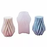 Kerzenformen zum Gießen Silikon 3D Geometric Zylinder Welle Kerzengießformen Fondant Schokolade Kuchen Backen Kerzen Gießformen Harz Epoxy Form für Duftkerzen,Handwerk Ornamente,Handgefertigte Seife