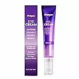 Evdayam Koffein Augencreme mit Vitamin C, Peptiden & Retinol Augenpflege gegen Augenringe und Schwellungen, Reduziert Falten, 15ml