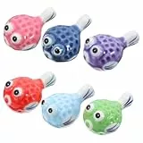 Cabilock 6 Stück Keramik Essstäbchenhalter, Niedliche Kugelfisch Form Stäbchenablage, Bunte Japanische Besteckablage für Essstäbchen Löffel Gabeln, Tischdeko
