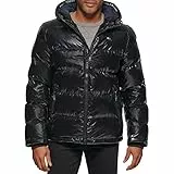 Tommy Hilfiger Herren Hooded Puffer Jacket Daunenalternative Oberbekleidung, Tiefschwarz, X-Large
