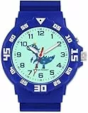TENOCK Kinder Lernuhr Dinosaurier mit Nachtlicht für Jungen 30M wasserdichte Armbanduhren für Kinder von 4-12 Jahren Geschenk für Geburtstage/Ostern/Kindertag/Weihnachten/Neujahr Blau
