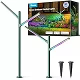 Govee Outdoor LED Gartenleuchte, IP66 Wasserdicht Gartenlampe aus Metall, DIY Höhe Form, 16 Mio Farben 64 Szenen, Alexa Matter Kompatibel, RGBWWIC 2700-6500K Gartenbeleuchtung für Hof Weg Rasen, 2pcs
