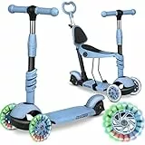 Ricokids 3-in-1-Laufroller für Kinder – Roller DREI Rollen - Kinderroller 3 Räder – Kinderroller ab 3 Jahre – Kleinkindroller – 27,5 x 55,5 x 78,5 cm - Farbe: Blau