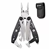 BIBURY 18 in 1 Multitool zang, Faltbares Multitools Edelstahl werkzeug, Multifunktionale mit Schraubendreher,Schneider, Flaschenöffner und Karabiner für Camping, Reparieren, Geschenke für Männer