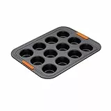 LE CREUSET Antihaft Mini-Muffinform, Für 12 Stück (Ø 4,5 cm), Sauerteigbeständig, Aus Karbonstahl gefertigt, Anthrazit/Orange, 94101300000000