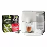 Avoury One Teemaschine mit Kapselsystem – Premium Teebereiter für Teekapseln mit automatischer Temperaturregelung, modernes Design (Silver White, im Bundle)