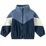 Gajaous Kinder Polar Fleece Jacke, Baby Jungen Voll-Reißverschluss Langarm Warm Mantel für Herbst Frühling Winter