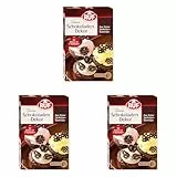 RUF Schokoladen-Dekor, 48 Ornamente aus Zartbitter-Kuvertüre, zum Garnieren & Dekorieren von Torten, Kuchen, Gebäck & Eis, glutenfrei & vegan,1 x 38g (Packung mit 3)