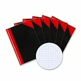 Bantex Notizbuch A5 kariert, Hardcover, 192 Seiten, schwarz, 6er-Pack