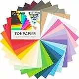 VGOODALL 60 Blatt Tonpapier, Farbigen Kopierpapier 30 Farben Bastelkarton TonPapier 30,5 x 30,5cm für DIY Kunst Handwerk Drucken Skizzieren