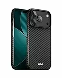 Mous for iPhone 17 Pro 6.3-inch Slim Case, Compatible with MagSafe - Super Thin - Magnetic iPhone 17 Pro Phone Cover, Carbon Fibre, Black