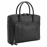 DONBOLSO Laptoptasche Nizza I Leder Umhängetasche mit Notebookfach I Aktentasche für Laptop I Schultertasche für Damen und Herren I Businesstasche I Vintage Schwarz