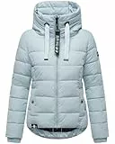 Navahoo Damen Winterjacke warme Steppjacke mit hohem Kragen und Verstellbarer Kapuze Amayaa Pastel Blue Gr. L