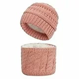TSWRK Kinder Beanie Hut Schal Set Strickmütze Winterschal für Jungen Mädchen 0-2Jahre