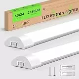 ALUSSO 2er Set LED Röhre 60cm, Superhelle 18W 2160lm Lichtleisten Integrierte Leiste, Farben Veränderbar Leuchtstoffröhre Kaltweiß Neutralweiß Warmweiß, Lichtleiste für Küche Garage Werkstatt Keller