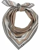 bugatti Herren Halstuch leicht | 100% Baumwolle | 65 x 65 cm | geometrisches Muster Camel