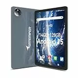 2025 Newest Tablet 10 Zoll Android 15, 4G LTE Dual SIM+5G WLAN Tablets, 14GB RAM+128GB ROM(1TB TF), Tablet PC mit Octa-Core FHD 1280x800 Incell IPS, Face ID丨7000mAh丨GPS丨13MP+8MP丨Type-C丨GMS, Grau