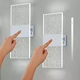 VOMI Akku Wandleuchte Innen Touch Control Dimmbar, USB Aufladbare LED Wandlampe Ohne Stromanschluss Magnetische Ohne Bohren Kabellos Acryl Lampe 2 Stück, 4500K Weiß Licht