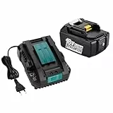18V 5,0Ah Akku mit Ladegerät für Makita Akku 18V BL1850 BL1840 BL1830 BL1430 BL1415 und DC18RA DC18RC DC18RD DC18SF Ladegerät