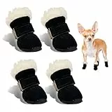 TIANLUD Hundeschuhe, 4 Stück, Schutz und Stiefel für Hunde, rutschfest, geeignet für kleine und mittelgroße Hunde, für Outdoor-Aktivitäten im Winter, waschbar (XL)