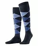Burlington Herren Kniestrümpfe Manchester M Kh Baumwolle lang gemustert 1 Paar, Blau Marine 6120, 40-46