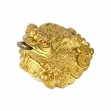 FTVOGUE Geld Frosch Chinesischen Feng Shui Reichtum Glücklich Münze Kröte Home Office Dekoration Gutes Glück Reichtum Geschenk(6,5 X 6 cm)