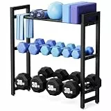 3-stöckiges verstellbares Hantelständer–Robuster Hantelregal mit 180 kg Tragfähigkeit für Hanteln und Kettlebells