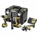 DeWalt 3-teiliges Werkzeugset XR 18 V 5 Ah bürstenlos Bohrschrauber DCD800 + Bohrhammer SDS Plus DCH172 + Winkelschleifer DCG405-DCK355P2T-QW