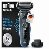 Braun Series 5 Elektrorasierer mit EasyClick Aufsatz & Präzisionstrimmer, Rasierer Herren Elektrisch, EasyClean, Wet & Dry, Geschenk Mann, Made in Germany, 51-B1200s, blau