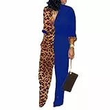 Damen Jumpsuits, Modedruck Langarm Jumpsuit Damen Loose Wide Leg Playsuit