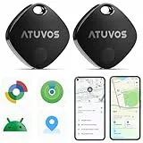 ATUVOS Dual-System Air Tag Pro 2er Pack, Smart Schlüsselfinder Tracker kompatibel mit Android Google Mein Gerät Finden or iOS Apple Wo ist? App (Huawei Nicht unterstützt), Keyfinder für Gepäck/Koffer
