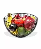 IPEA Obstkorb aus Metall – Modernes und Elegantes Design – Obstkorb für Obst, Zitrusfrüchte, Nüsse, Lebensmittel – Obstschale für offene Tischdekoration – für Tisch- Farbe Schwarz