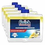 Finish Maschinentiefenreiniger Citrus – Flüssiger Maschinenreiniger gegen Kalk und Fett für eine saubere Spülmaschine – Sparpack mit 1 x 250 ml Maschinenpfleger mit Zitronenduft (Packung mit 4)