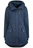 OXMO OXBella Damen Parka Übergangsmantel Lange Jacke mit Kapuze Pattentaschen Regular fit, Größe:S, Farbe:INSIGNIA B (791991)