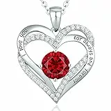 CDE Kette Damen 925 Sterling Silber Herz Anhänger Halskette für Frauen Schmuck Geburtstags Geschenk für Sie Freundin Weihnachten Valentinstag Muttertags