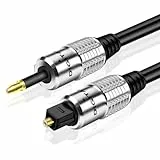 TNP Optisches Kabel, Mini Toslink 3,5mm auf Toslink Kabel, 4,5m - Digital-Audiokabel, Optisches Digitalkabel, SPDIF-Lichtleiterkabel für Stereoanlage HiFi Sounbar TV, HQ Audio, Vergoldet