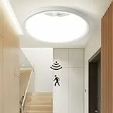 EASY EAGLE Deckenlampe mit Bewegungsmelder Innen: 3000K/4000K/6500K Lampe mit Bewegungsmelder LED Deckenleuchte, Rund Wandlampe für Flur Keller Balkon Treppe Küche Garage Badzimmer, 22CM 1800LM