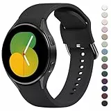 Wanme Armband für Samsung Galaxy Watch 4 40mm/ 44mm Armband, Silikon Ersatzarmband für Samsung Watch 7/6/5/4 Classic 46mm 42mm für Damen und Herren (Schwarz)
