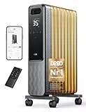 Dreo Ölradiator Energiesparend 2000W, Mobile Elektroheizung 9 Rippen mit Fernbedienung, 3 Heizstufen, 4 Modus, 24h Timer, Überhitzungs-Kippschutz, Radiatoren Elektrisch Heizung mit Thermostat, OH310