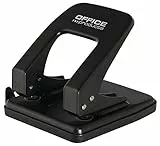 OFFICER PRODUCTS PRODUCTS 18052511-05 Locher/bis 40 Blätter/Mechanismus und Gehäuse aus Metall/Kunststoffarm (ABS)/ Farbe: Schwarz/Rutschfeste Kunstsoffkappe für den Boden