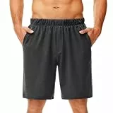 Wayleb Kurze Sporthose Herren Atmungsaktiv Locker Gym Shorts Training Alltag Sommer, Dunkelgrau XL