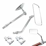 Retro-Fahrradspiegel – konvexer Metallspiegel – stoßfester Spiegel für Rennrad | bruchsichere Linse, verbesserte Sichtbarkeit, einfache Installation, Halterung 22 mm, Größe 7,5 cm