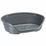 Ferplast Hundebett Kunststoff-Hundebett Extra Large Hundeliege waschbar Hundekorb atmungsaktiv rutschfest Siesta Deluxe, 100 x 65 x h 33,5 cm, Dunkelgrau