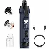 Casfuy 6-Gang-Hunde-Nagelschleifer - 50% Boosted Power Hund Nagelschneider Leise mit Dual-LED-Leuchten & Staubsammler & 4,8 V Kupfermotor Elektrische Haustier Zehennagelfeile Werkzeug für große