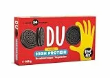 Feel FIT DUO High Protein Cocoa Creme Kekse, ohne Zuckerzusatz, 22% Protein, 4 Packungen mit 4 Kekse in der Packung, 168 g