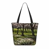 rrxnbcgg Spring Hope waschbare Canvas-Tragetasche für Damen, große Kapazität, Schultertasche für Reisen, Arbeit, Alltag