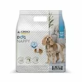 Croci Hundewindel - Hundewindeln für Rüden - Hundeunterhose zum Pinkeln - Hygiene Wickelwindel für Rüden, Geruchshemmend, Einweg, 12 Stück, Größe M, 40-50 cm