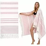 Winthome Strandtuch Weich- Strandhandtuch Bambus-Baumwolle Leicht Platzsparend, Handtuch Saugstark, Schnelltrocknend, Badetuch Sandfrei, Hamamtuch für Damen Herren Saunahandtuch (150x75cm, 1 Pack)